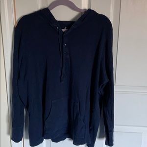 Eddie Bauer hooded waffle Henley long sleeve shirt